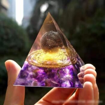 Smoky Quartz Amethyst Obsidian Reiki Pyramid